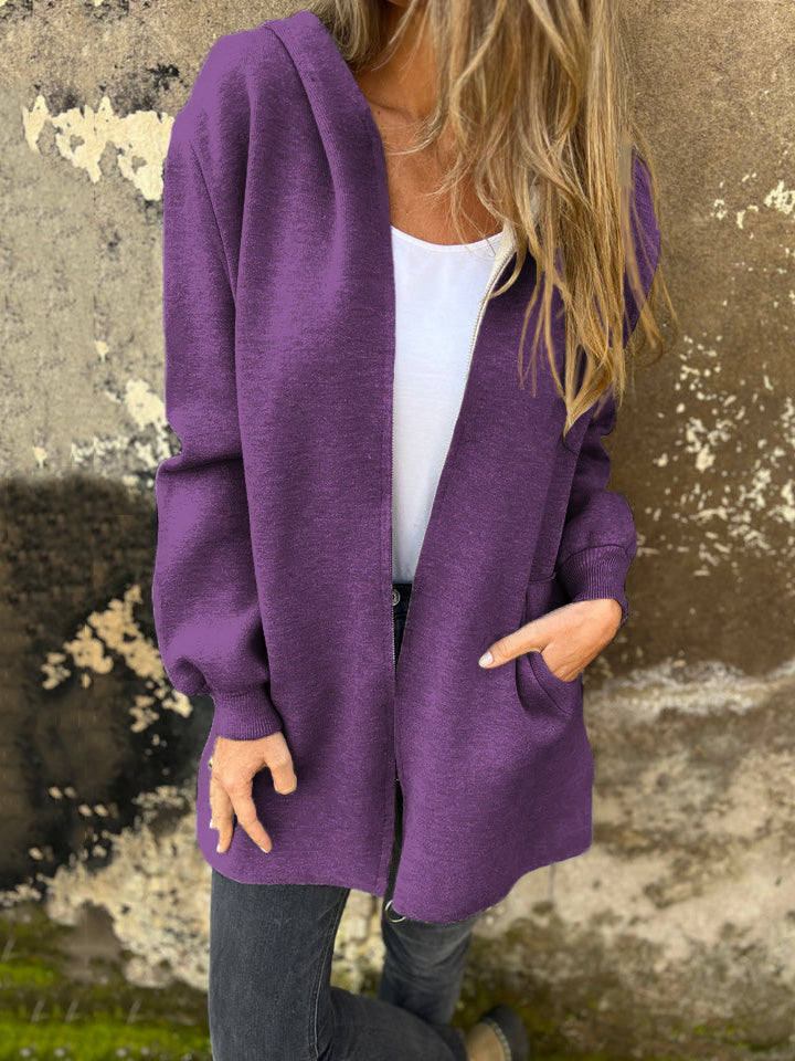 CLEARANCE SALEš„ Round Neck Zipper Long Sleeve Casual Jacket