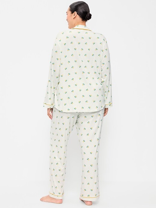 Sunday Sleep Knit Jersey Pant Set Yellow Floral