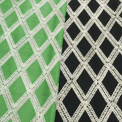 NEW🔥 Diamond Plaid Lace Cutout V Neck Shirt Dress