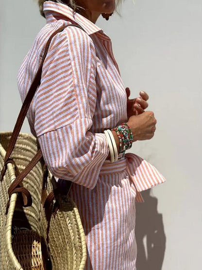 Lastday 50% off! 💝 Classic striped all-season shirt dress