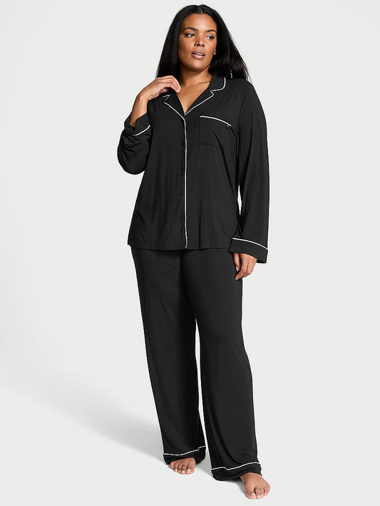 Modal Long Pajama Set  BLACK