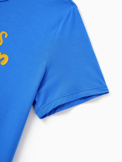 Family Matching Bamboo Pajamas Buttery Soft Bamboo PJs for Men Women Kids Toddler, Cute Burger & Fries Print Short Sleeve Sleepwear (Snug-Fitting for Children) Royal Blue