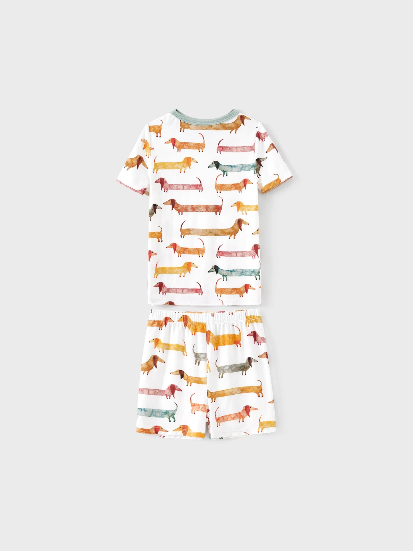 Bamboo Family Pajamas Cute Doggy Patterned Short-sleeve Matching Pajamas Set ( Snug-Fitting for Children ) Multi-color