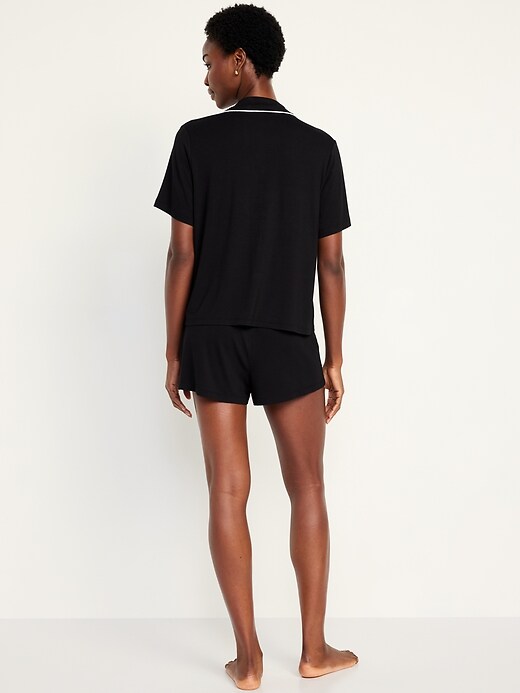 Sunday Sleep Knit Jersey Short Set Black Jack