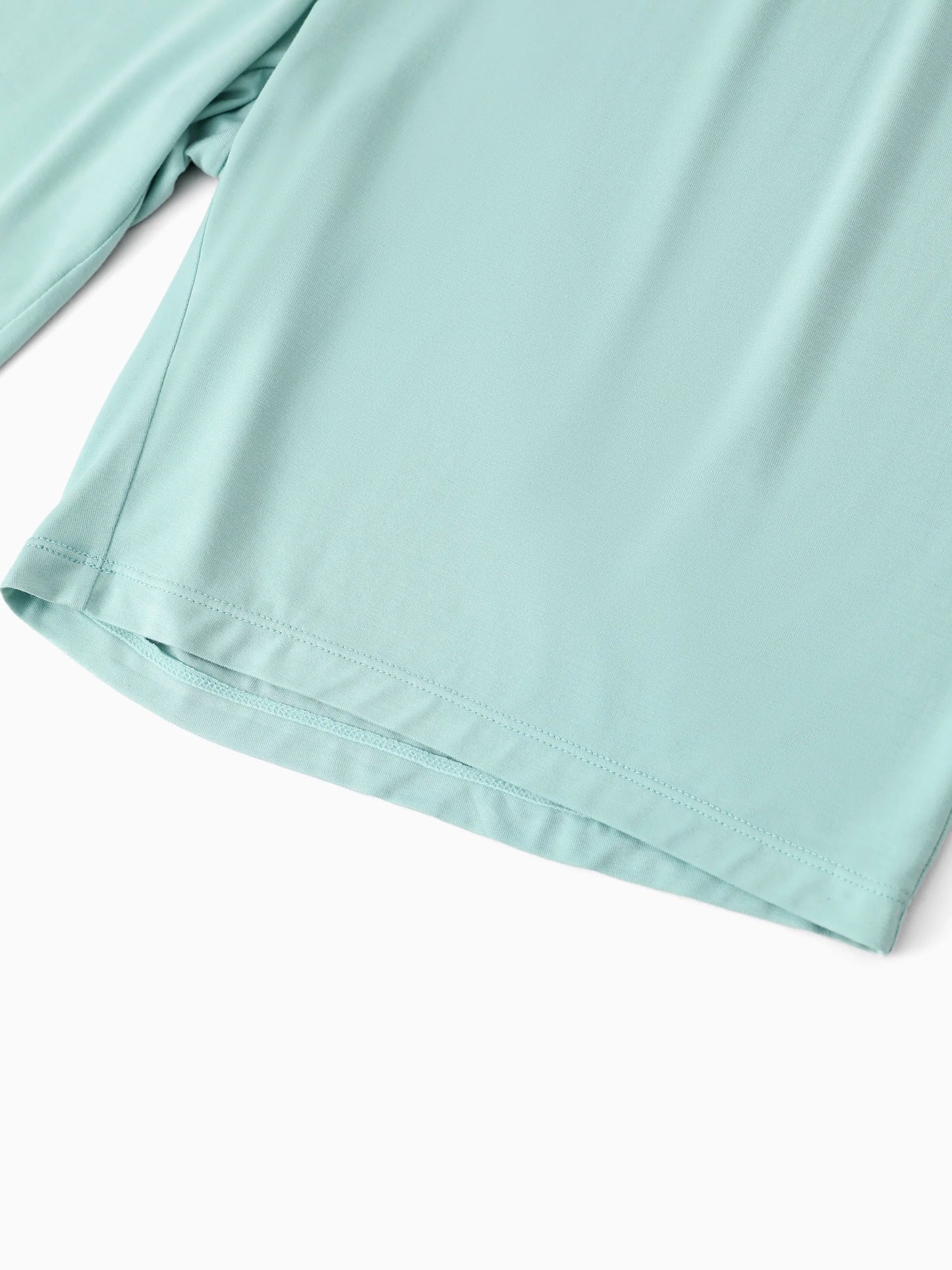 Bamboo Family Pajamas Solid Color Green Short Sleeve Matching Pajama Set ( Snug-Fitting for Children ) Green