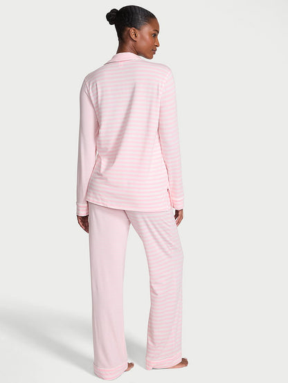 Long Pajama Set Pretty Blossom/Coconut White Yd Stripe