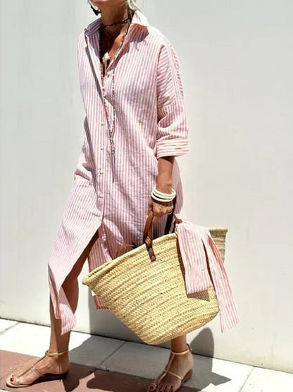 Lastday 50% off! 💝 Classic striped all-season shirt dress