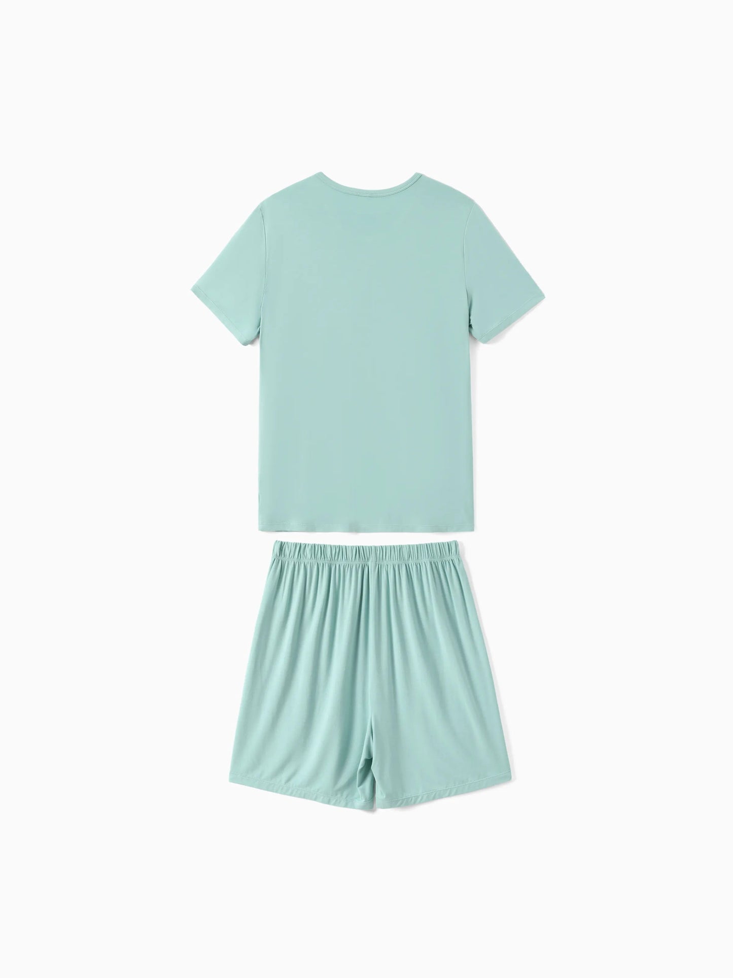 Bamboo Family Pajamas Solid Color Green Short Sleeve Matching Pajama Set ( Snug-Fitting for Children ) Green