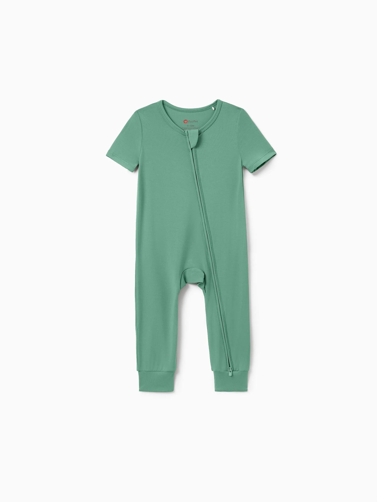 Family Matching Bamboo Pajamas Buttery Soft Bamboo Viscose PJs for Men Women Kids Toddler Baby, Solid Color Short Sleeve Shirt & Shorts Sleepwear Green