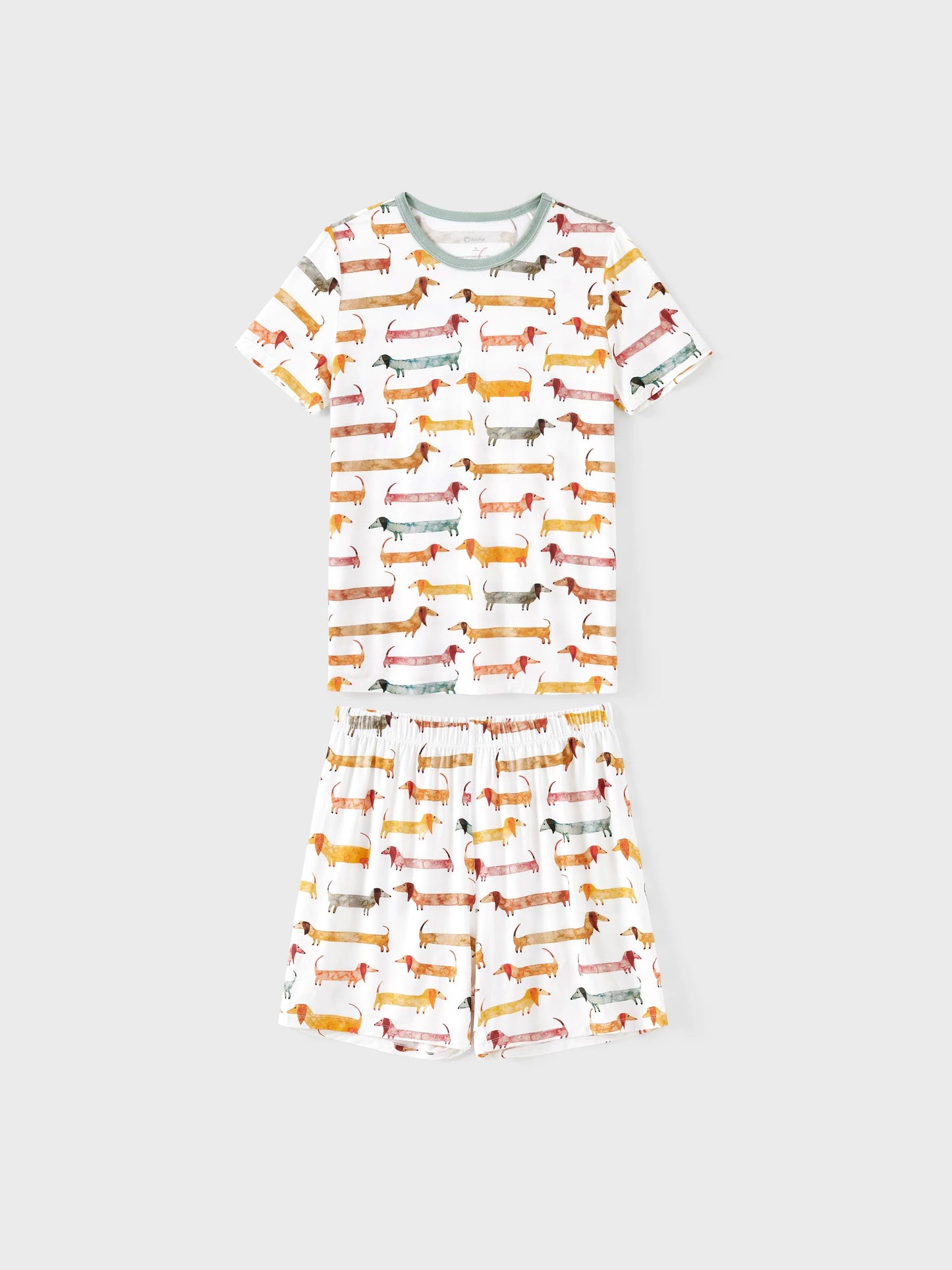 Bamboo Family Pajamas Cute Doggy Patterned Short-sleeve Matching Pajamas Set ( Snug-Fitting for Children ) Multi-color
