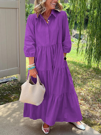 🎁New Arrivals🔥Loose Cotton Linen Lapel Dress- Tax Free