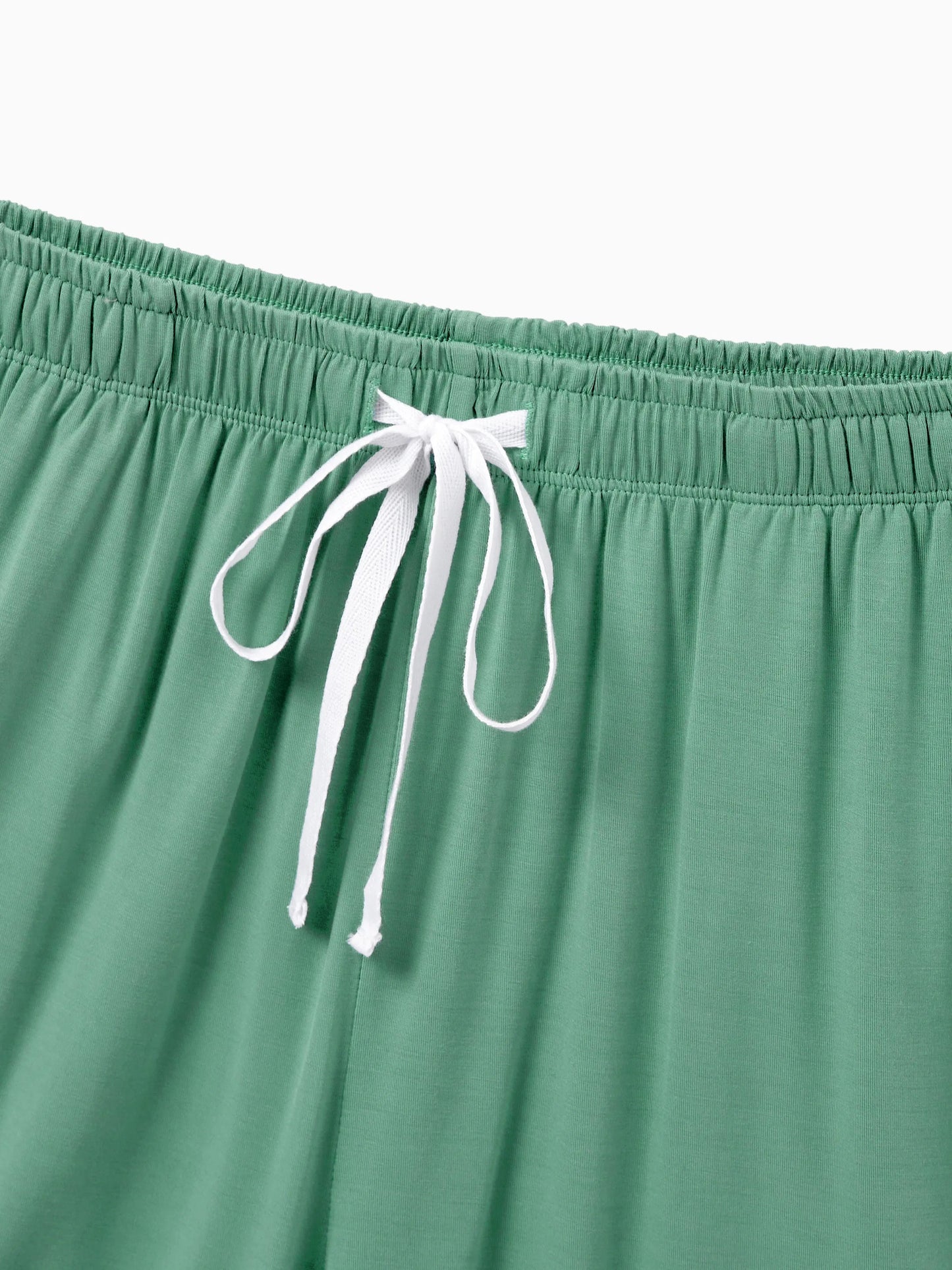 Family Matching Bamboo Pajamas Buttery Soft Bamboo Viscose PJs for Men Women Kids Toddler Baby, Solid Color Short Sleeve Shirt & Shorts Sleepwear Green