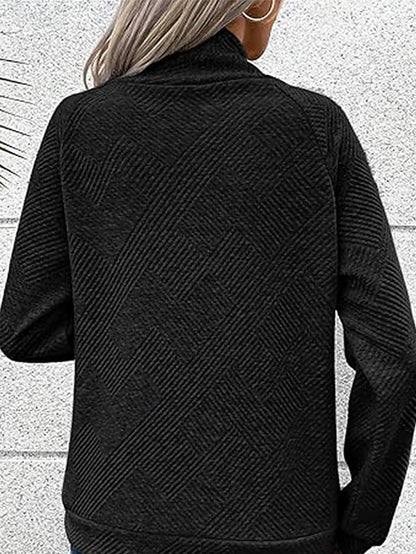 🎄Christmas Clearance🔥Women's High Neck Special Button Designer Sweatshirt