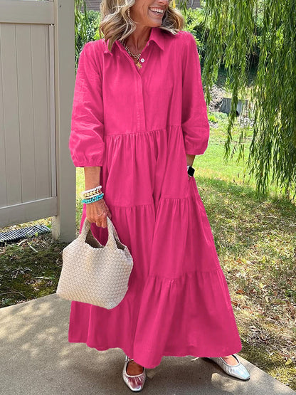 🎁New Arrivals🔥Loose Cotton Linen Lapel Dress- Tax Free