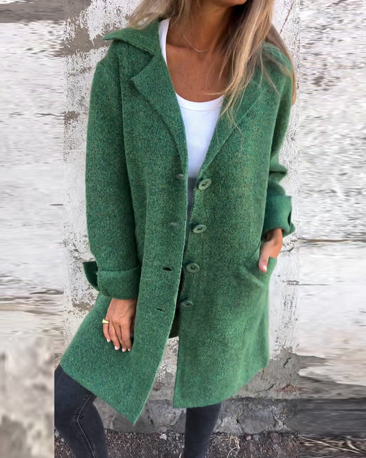 CLEARANCE SALE🔥 Casual Lapel Wool Single Breasted Long Coat- 48% OFF